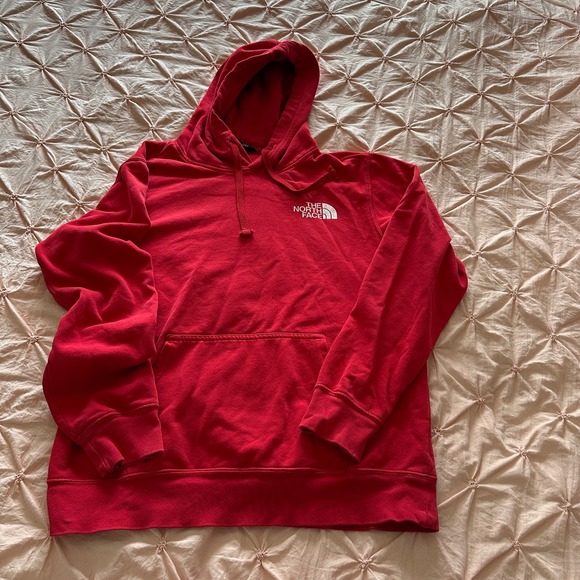 The North Face Other - The North Face Mens Hoodie Sweatshirt Spell Out Logo Print Pullover Red Medium